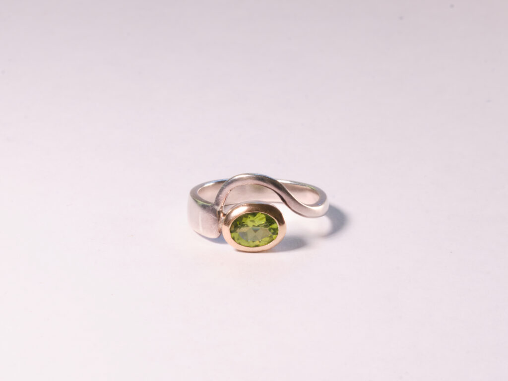 Light green peridot ring from KHEROON